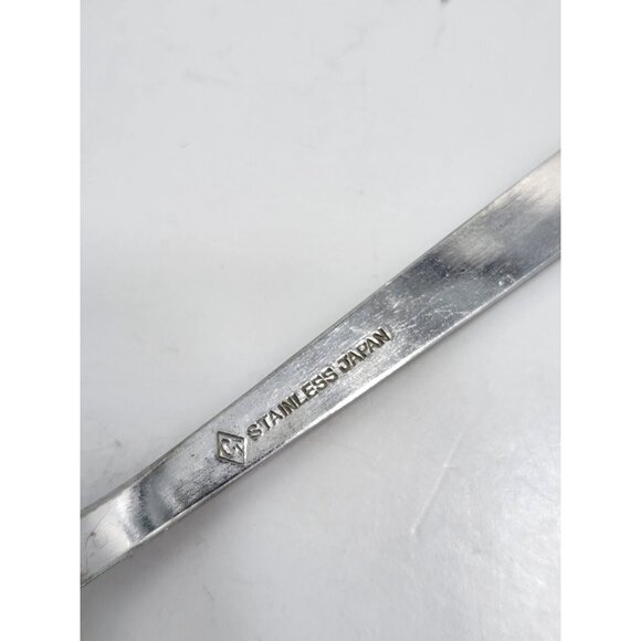 Mid Century Salad Servers Stainless Steel Black/Silver Handle Japan Spoon - Picture 6 of 9